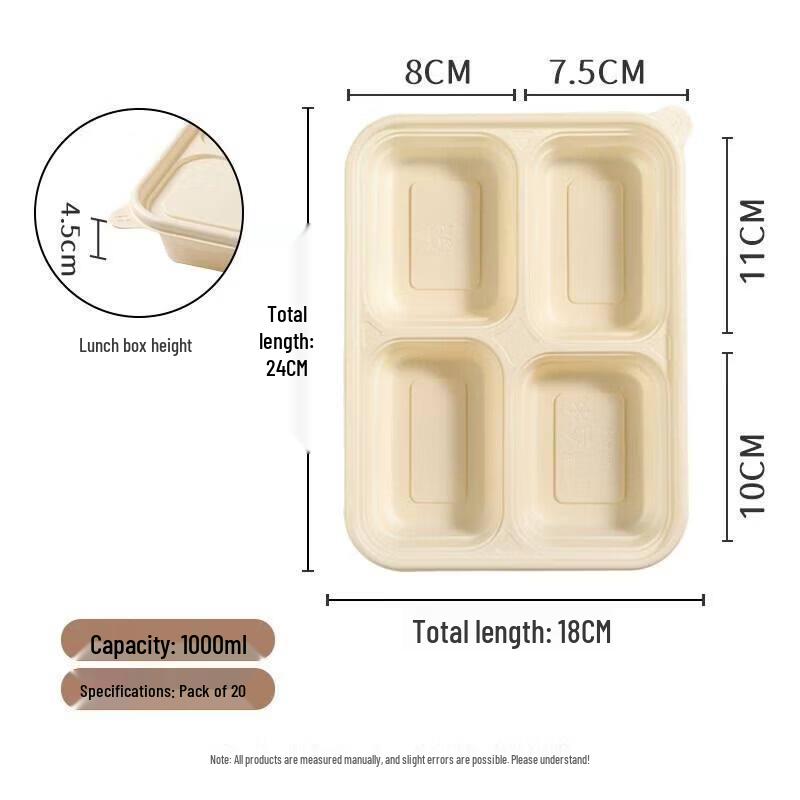ZISIZ Biodegradable Disposable Paper Meal Box