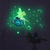 Luminous Fairy Sitting On The Cup Stickers Glow In The Dark Fluorescent Star Wall Decals For Girls Rooms Light Switch Home