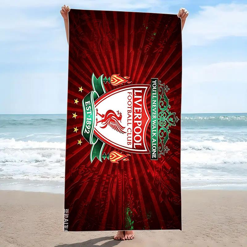 Liverpool Football Club Print Beach Towel, Large Soft Quick Dry Towel for Beach Camping Swimming