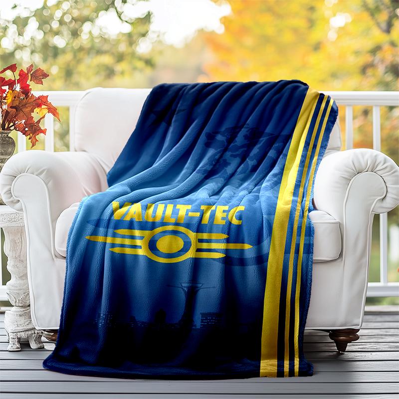 Vault-Tec Flannel Blanket Soft All-Season Throw, Design for Camping, Car Travel, Hiking Sofa, Bed, Office Perfect Gift for Parties