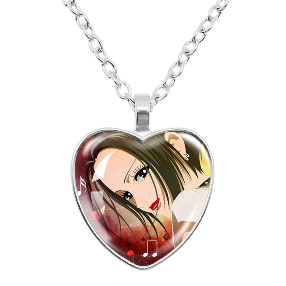 Japanische Anime Mode NANA Manga Osaki Glas Herz Halskette Figur Schmuck Fans Tasche Anhänger Geschenke Für Mädchen