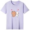 Women Panda Bear Cartoon T Shirt Cute Tshirts Cotton Short Sleeve Girls Print Tees O-Neck Kawaii Tops Casual