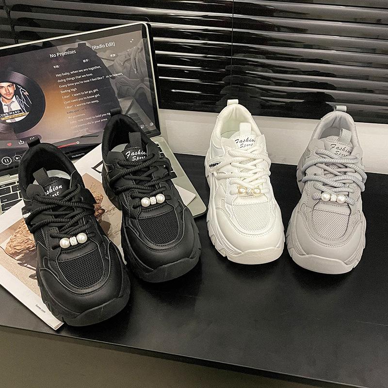 Small height-increasing platform sneakers women's spring and autumn new lightweight mesh student casual shoes