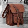 Leather Satchel Crossbody Bag, Men Women Genuine Leather Messenger Shoulder Bag Cross Body Bag i-Pad Bag for Men Christmas Gift Him Her