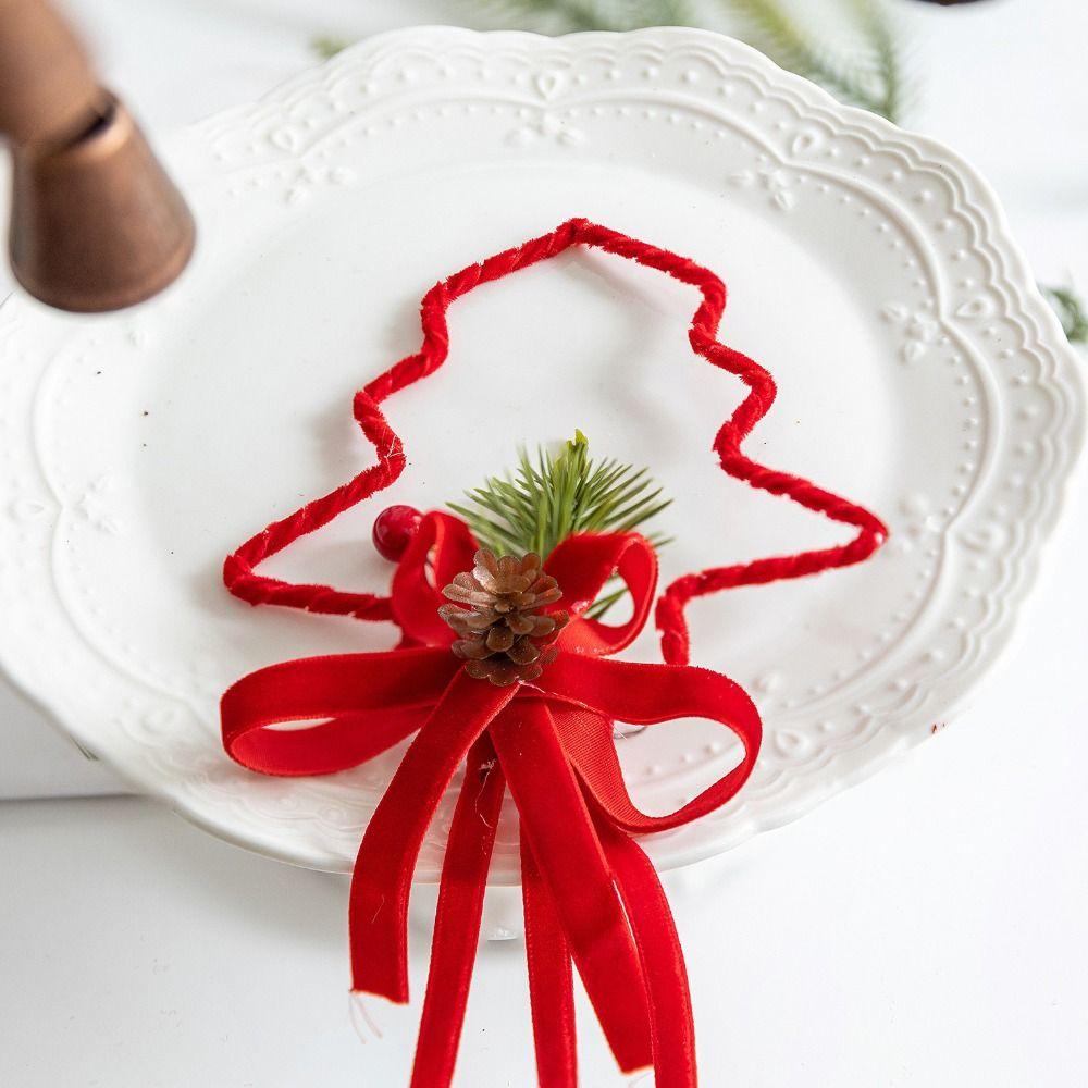 Red Star Bow Christmas Bell Antique Bell Handmade Craft Door Hanging Exquisite Iron Retro Xmas Tree Hanging Bells Tree Ornaments