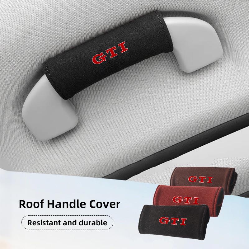 abcd1 2PCS Car Door Inner Handle Protective Cover Fur Protector Case Accessories For Volkswagen VW GTI Passat Golf Tiguan Polo