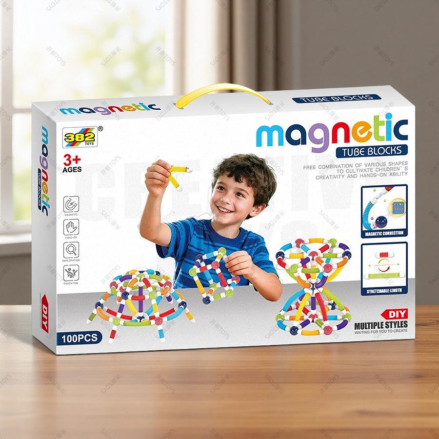 Telescopic Magnetic Building Blocks for Toddlers Preschool Educational Toy Birthday Gift