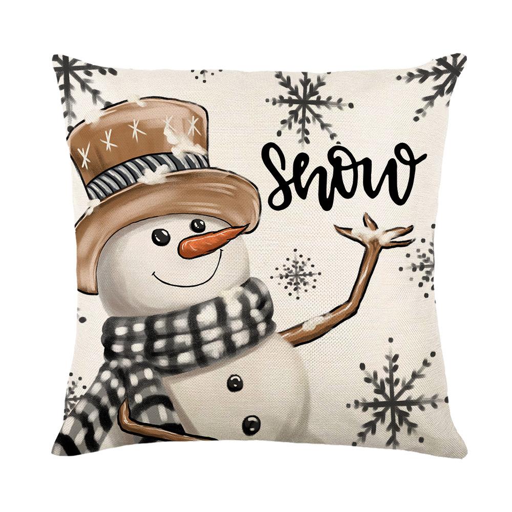 Cute Christmas Snowman Series Home Sofa Decoration Cushions Cover Creative Printed Pillowcase Festival Decor Pillow Case