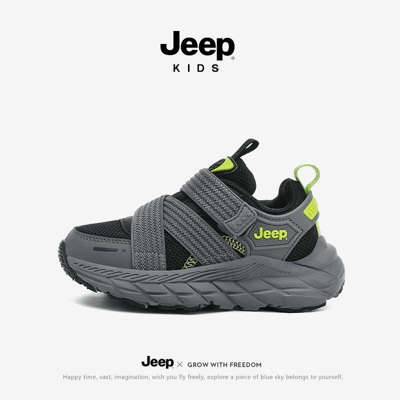 Детские дышащие сетчатые кроссовки для бега Jeep 2025 Осень на липучках для девочек 32