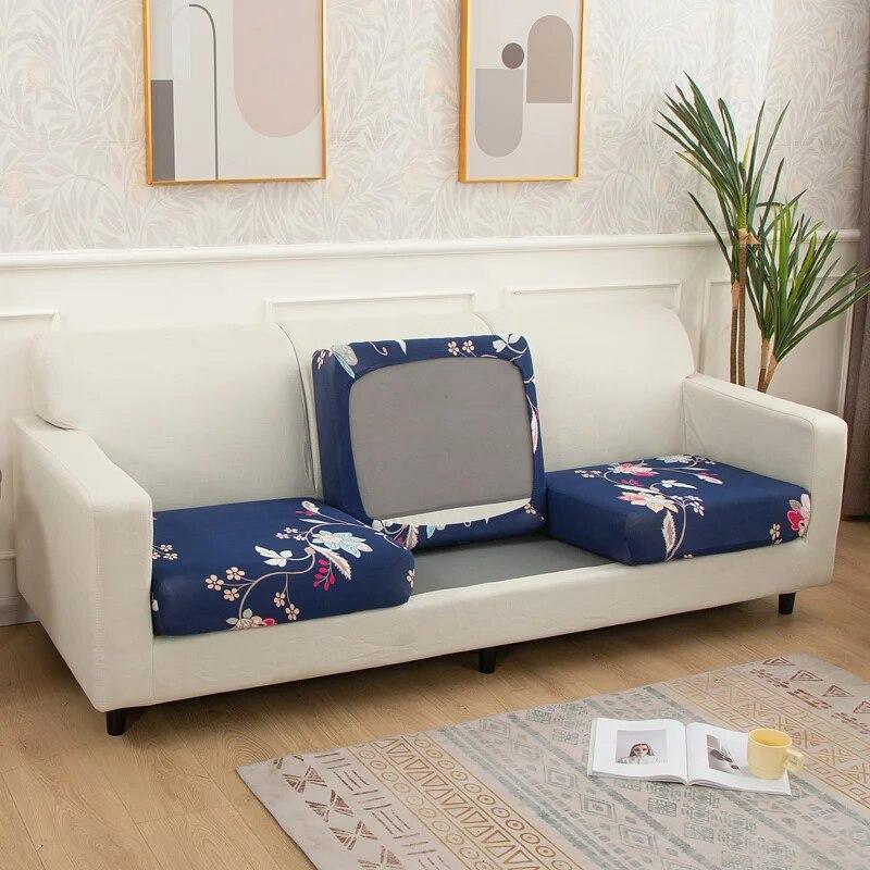 1/2/3/4 Seater Sofa Seat Cushion Cover for Living Room Pets Kids Furniture Printing Stretch Washable Removable Chair Seat Cover
