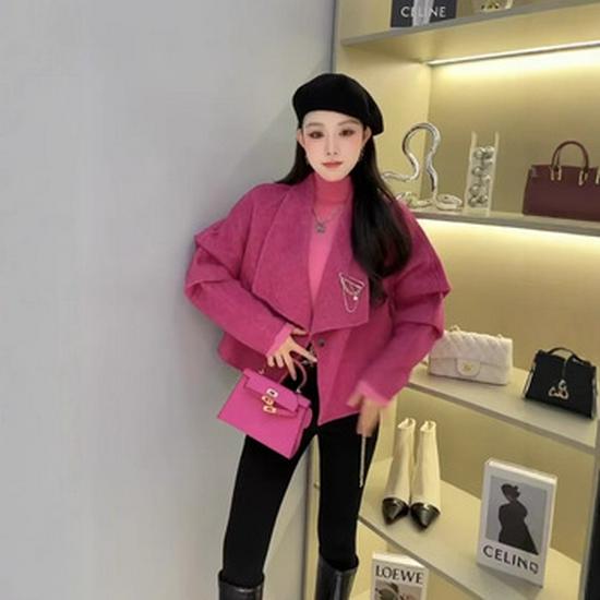 M Family Water Ripple High-End Women's Double-Sided Cashmere Coat