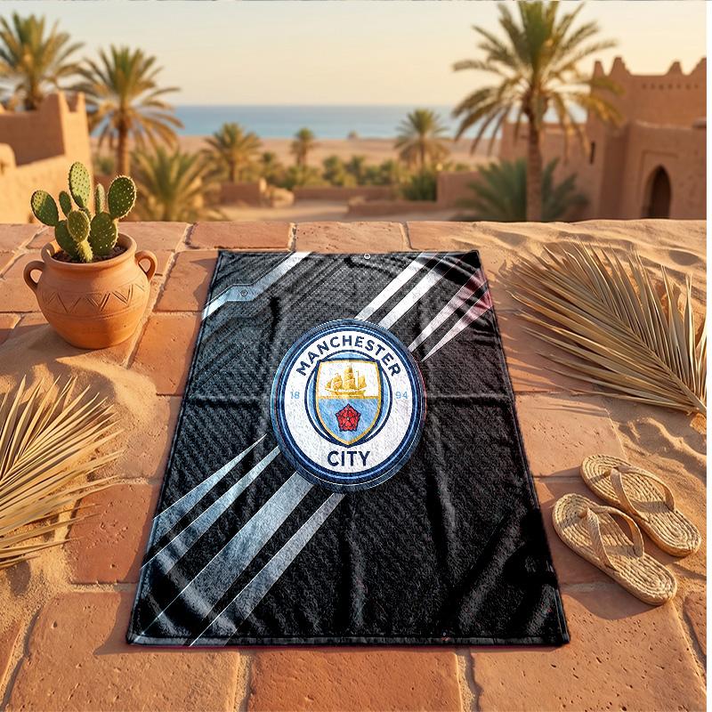 Asciugamano da Spiaggia in Microfibra con Stampa Manchester City Asciugatura Rapida Assorbente Grande Asciugamano per Spiaggia Nuoto Viaggio