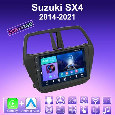 2 DIN Android Carplay Ραδιοκασετόφωνο Αυτοκινήτου Για Suzuki SX4 2014-2021 Συσκευή Πολυμέσων Κεφαλής Στερεοφωνικό GPS Πλοήγηση BT WIFI 2+32GB