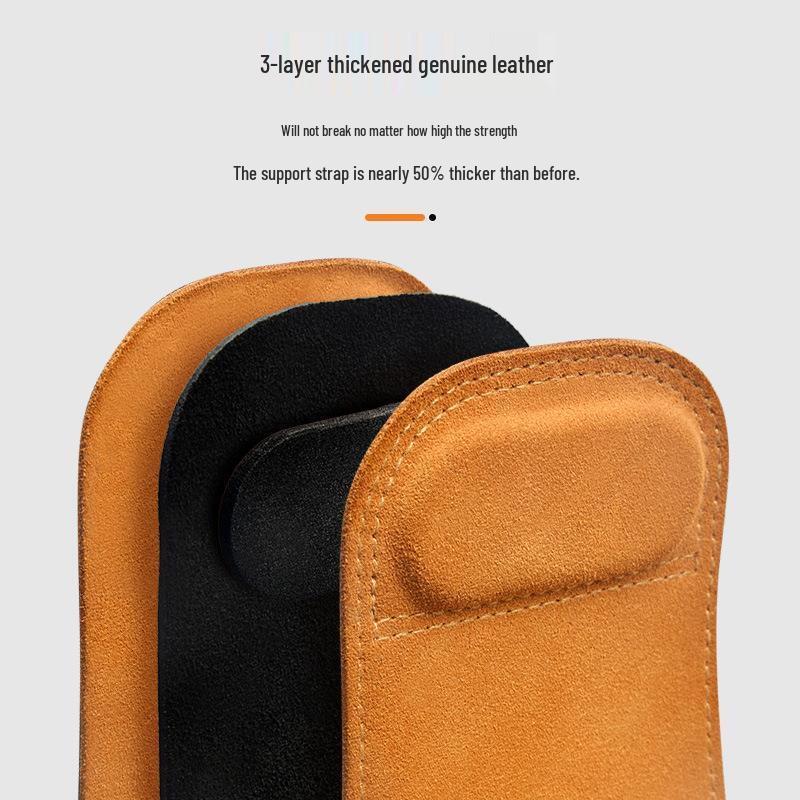 WEZHO 3-Layer Cowhide Weightlifting Straps