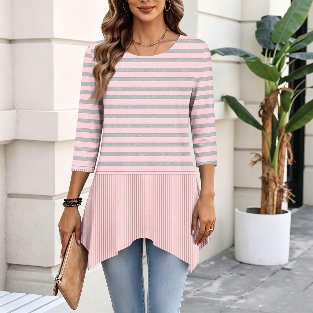Damski casualowy sweter z rękawem 3/4 do noszenia na co dzień