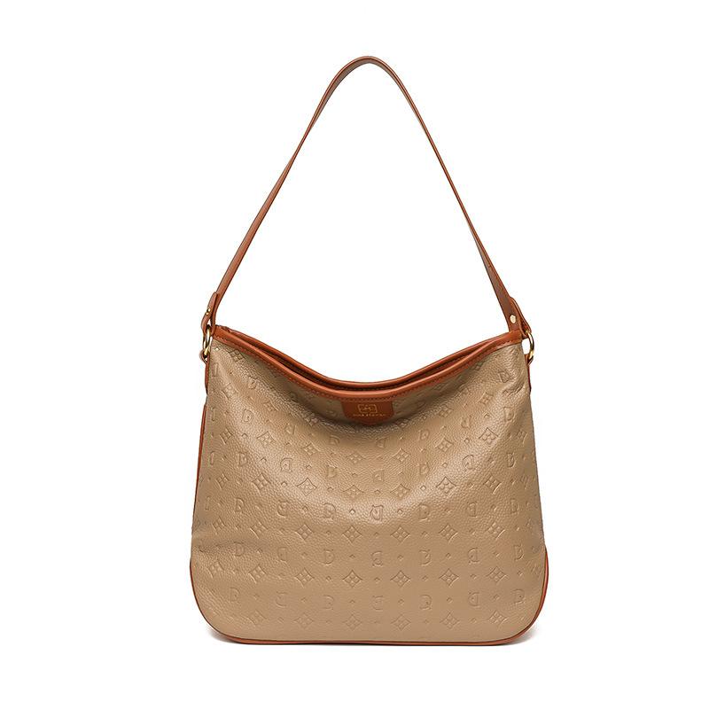 Leather Women'S Autumn Cowhide Fashionable And Simple Women'S Bags Shoulder Crossbody Large Capacity Bucket Bag