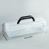 Plastic Clear Storage Box Clear with Handle Painting Brush Case Desktop Organizer Marker Pen Storage Holder Stationery Storage