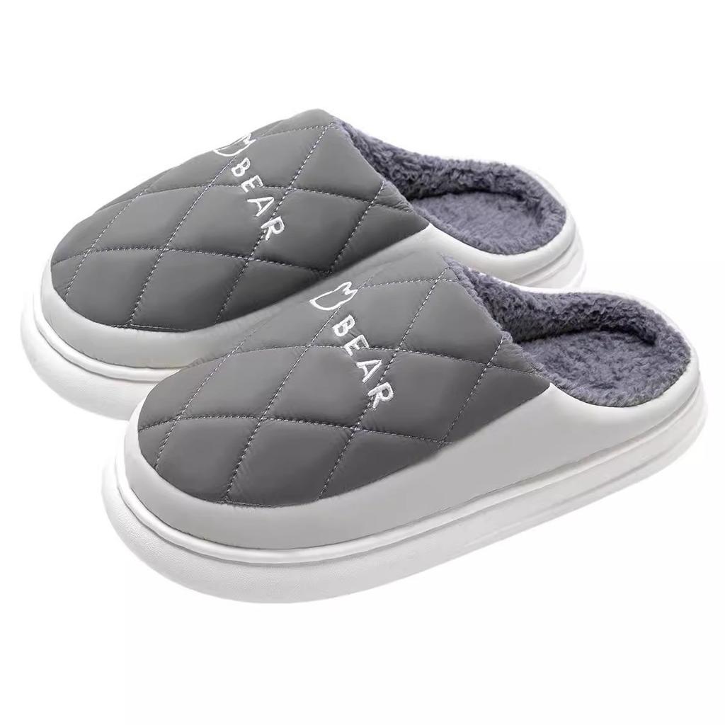 Cotton slippers autumn and winter home indoor home warm outside wear thick-soled waterproof and non-slip household cotton shoes