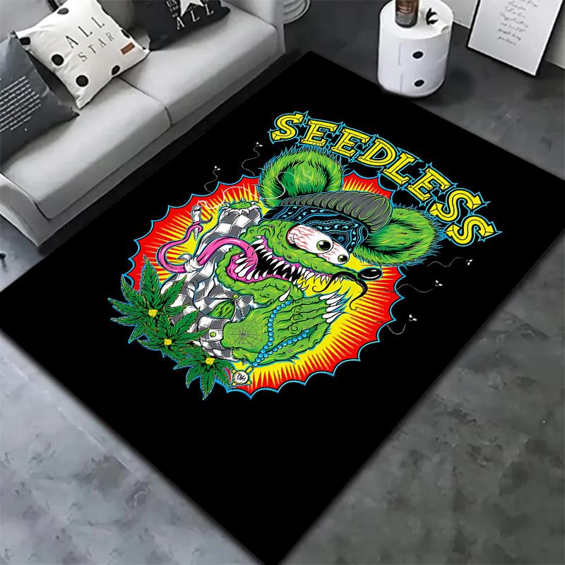 Rat Fink Carpet Rug For Living Room Bedroom Home Sofa Decoration Kids Play Nonslip Floor Mat