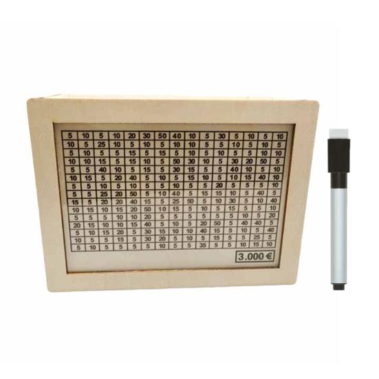 Wooden Cash Money Saving Box Money Saving Challenge Box with Money Target And Numbers Piggy Bank with Dry Erase Pen for Kids Adults