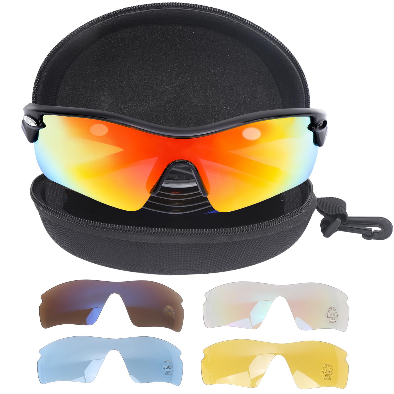 Outdoor WindProof Sports Sunglasses Cycling Glasses with 4 Interchangeable Lens