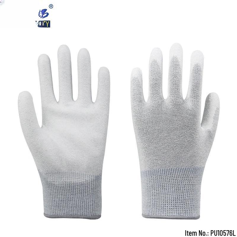 Rongzhituo 13-Gauge Weiße Nylonhandschuhe