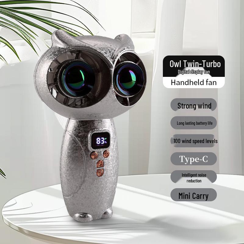 Mini Handheld Turbo USB Charging Owl Fan – Portable and Cute Design