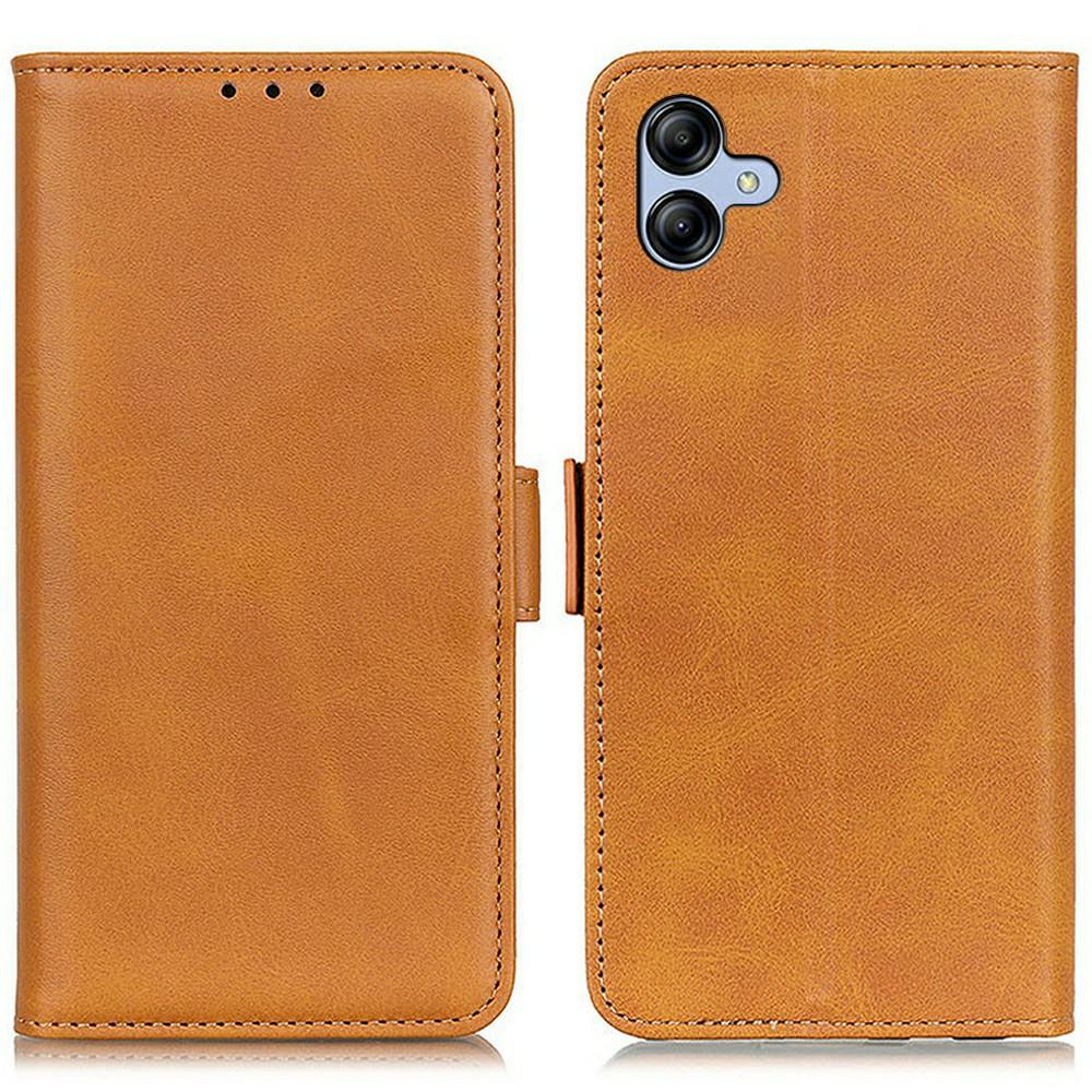 För Samsung Galaxy A07 Fodral Ställ Ko Lädertextur PU Läder Telefonskydd