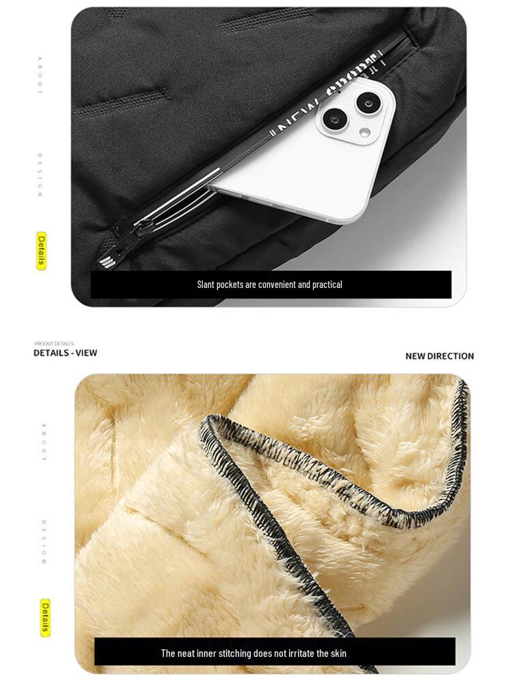 Men's Plus Size Lambswool Winter Pants: Loose, Warm, Fleece-Lined, Thick, Waterproof, Wear-Resistant Sports Outdoor Down Cotton.