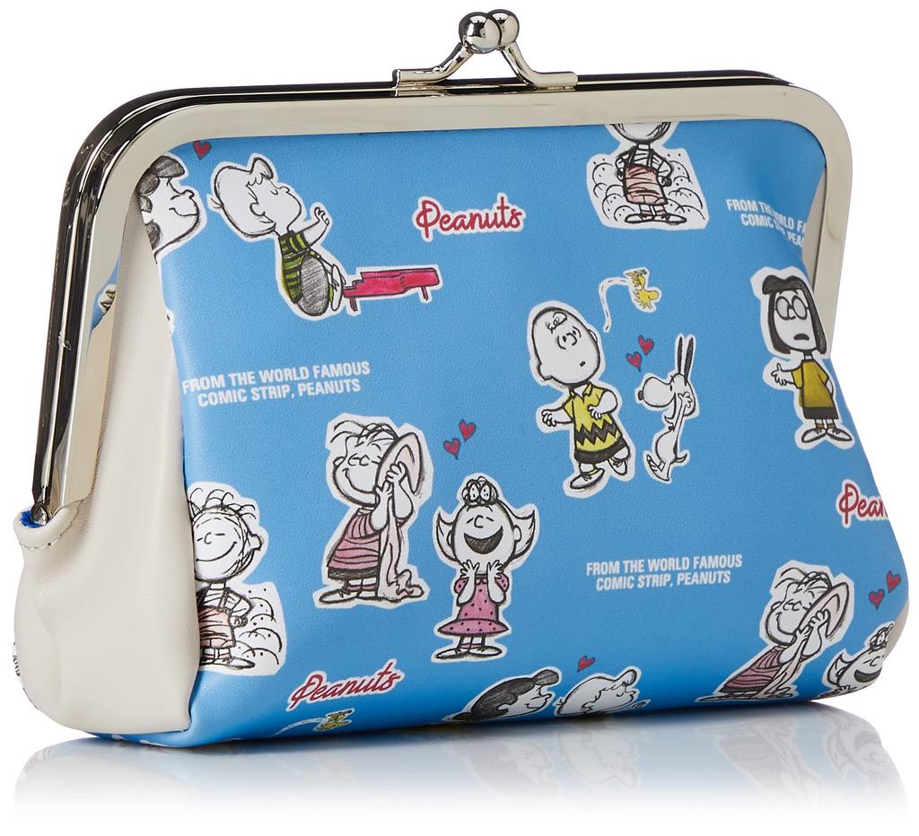 Makeup Cosmetic Travel Pouch for Synthetic Charlie Brown Blue [Snoopy] Pouch, Pouch, Pouch, Adults, Leather, Pouch, 0309, Women's, (SPZ-2817)