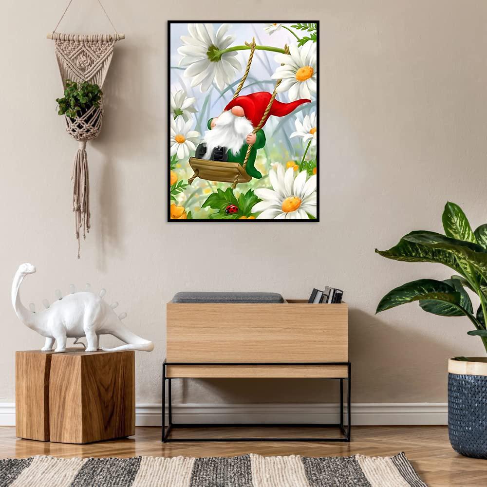 5D Diy Diamond Painting Garden Swing Cartoon Character Cross Stitch Set Full Diamond Embroidery Mosaic Art Picture of Rhinestones Decor Gift