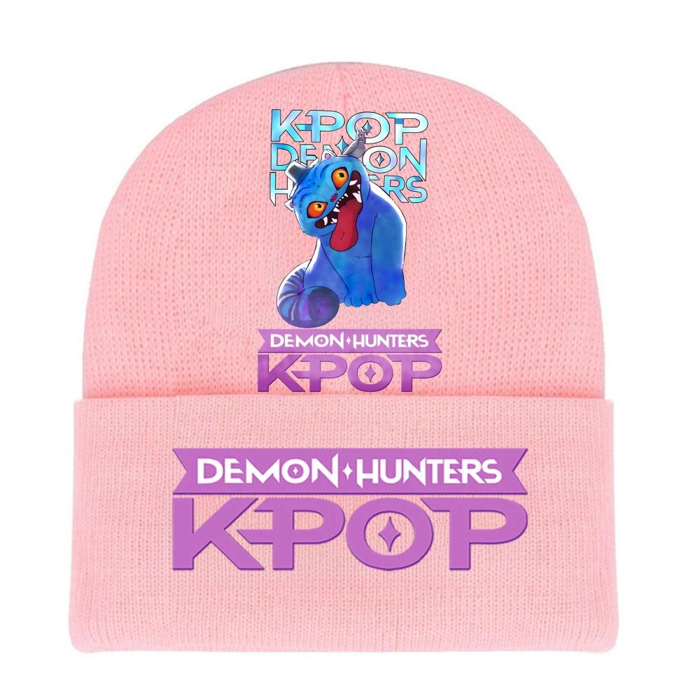 Kpop Demon Hunters HUNTRIX SAJABOYS Letter Printed Rolled-edge Woolen Knitted Cap Thickened Cold Season Adult Hat Fans Birth Date Present