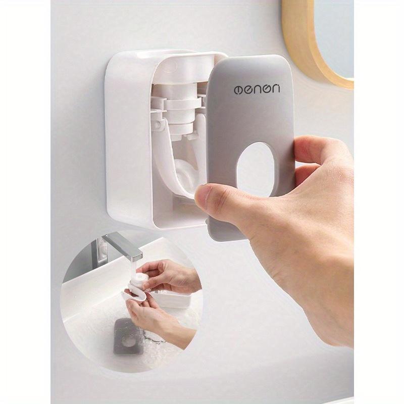 1 szt. Automatyczny dozownik do pasty do zębów, Montaż ścienny w łazience bez gwoździ, Przenośne akcesoria łazienkowe wyciskacz do pasty do zębów wystrój łazienki domowej