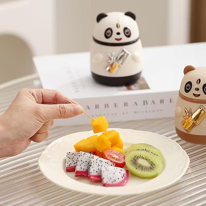 2026 New Auto Pop-Up Toothpick Holder: Panda Cat Cartoon Design, Creative National Trend Gift for Christmas