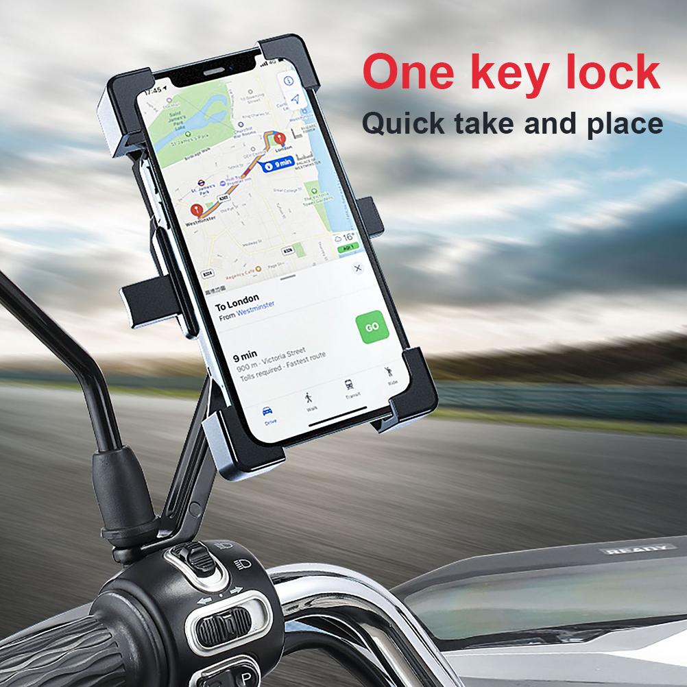 Bike Phone Mount Anti Shake GPS Navigation Handlebar Cell Phone Holder Outdoor Motorcycle Mountain