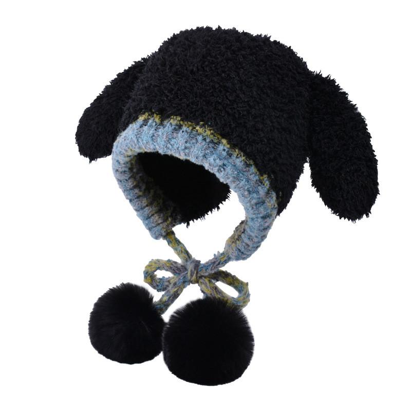 Cute Kids Knitted Bunny Ears Beanie With Warmth And Wind Protection