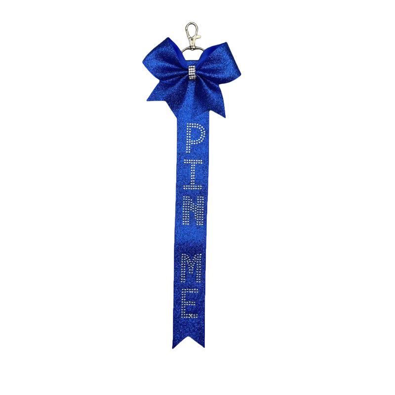 Cheerleader Glitter Bow Keychain with Butterfly Knot Pendant