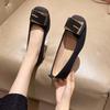 Doudou Shoes Women's 2025 New Spring and Autumn Soft-soled Single Shoes Small Women's Shoes One Pedal Shallow Leather Shoes Children