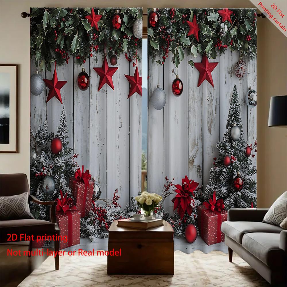 

2 шт. Рождественский снеговик, рождественская елка, рождественский шар, фоновые шторы и шторы-мешки для карниза, кухня, кафе, гостиная 75x166cm