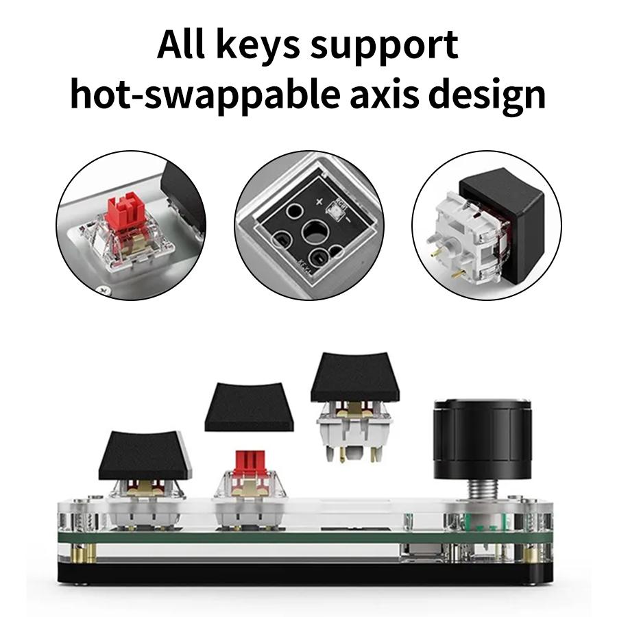Macro Bluetooth Keyboard Plug and Play Gaming Photoshop Custom Macropad 3 Keys Knob USB Mini Keypad for Desktop PC Mini Keboard