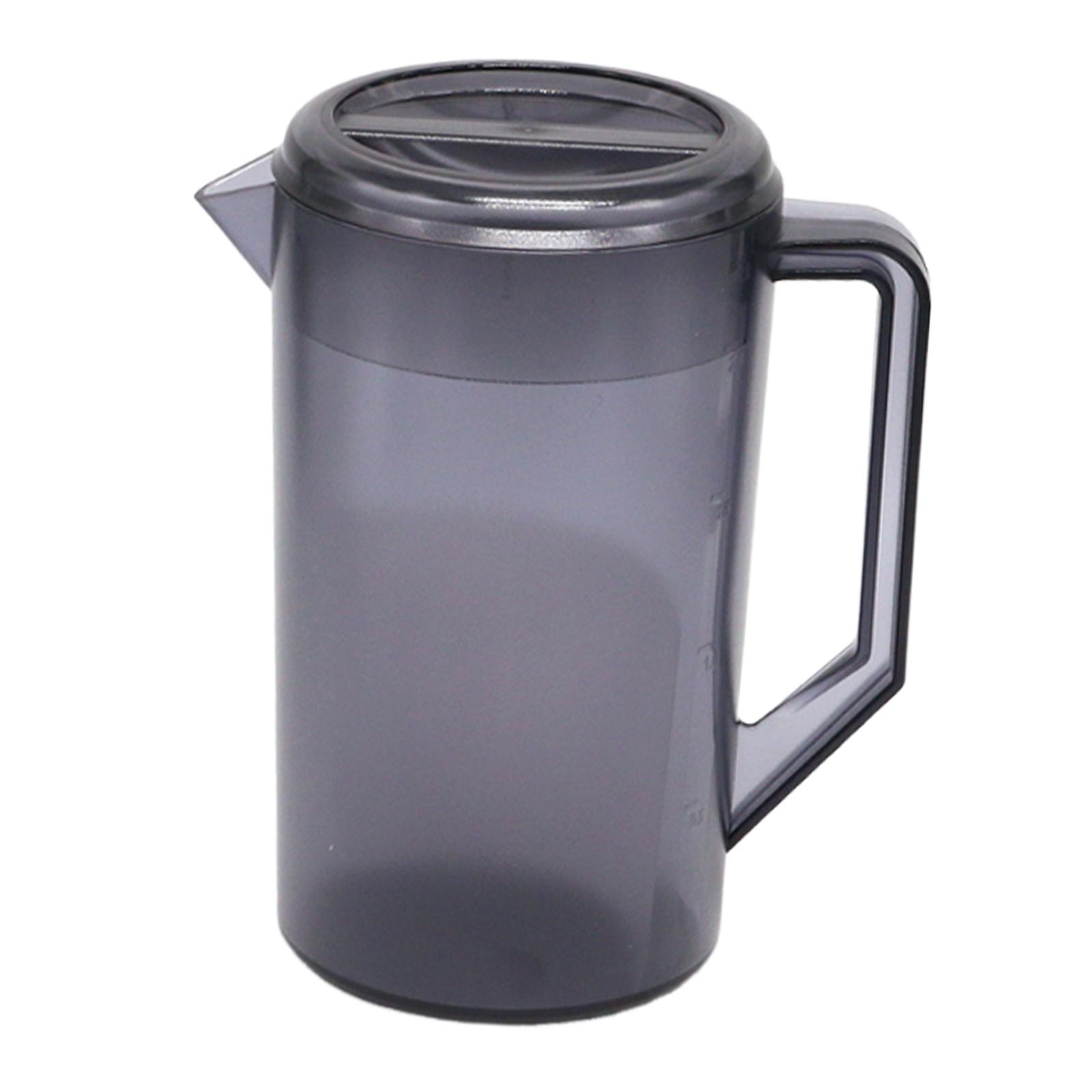 

2.3L Water Pitcher with Handle Summer Cold Kettle with Lid Juice Milk Drink Jug for Refrigerator Juice Beverage сірий