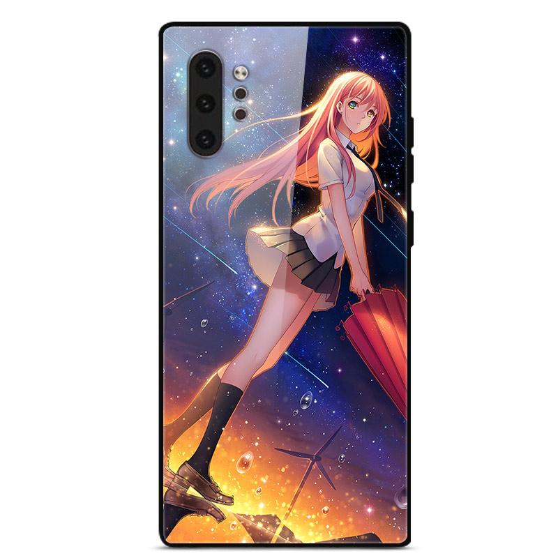 Phone Case For Samsung Galaxy Note 10 Plus Coque Tempered Glass Hard Back Cover For Samsung Note 10 Case Note10+ Funda Bumper