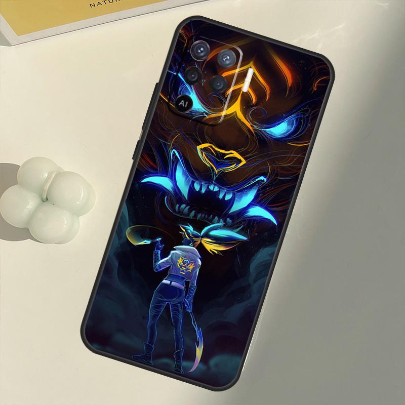 Kda Kaisa Ahri Akali Pouzdro pro OPPO A53 A53S 2020 A5 A9 A31 A52 A72 A94 A74 A54 A83 A91 A93 A16 A15 Zadni Coque
