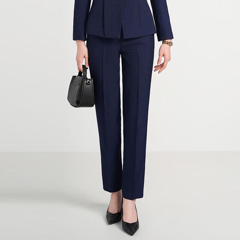 Trojman Women's Blue Vest Suit 3-Piece Workwear Set