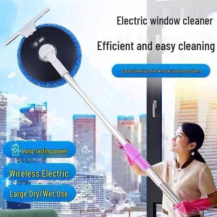 Automatic Electric Window Cleaning Robot with Telescopic Rod