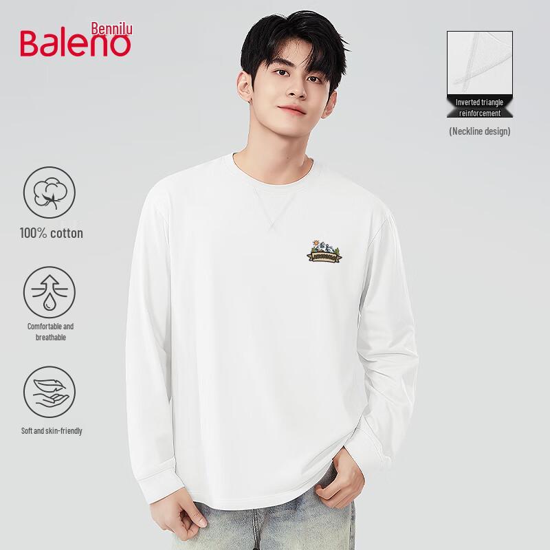 Baleno Men's Long Sleeve Pure Cotton Casual T-shirt