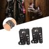 2Pcs Punk Wristband Vintage Multi‑Layer Rivet Motorcycle Faux Leather Cuff Bracelets