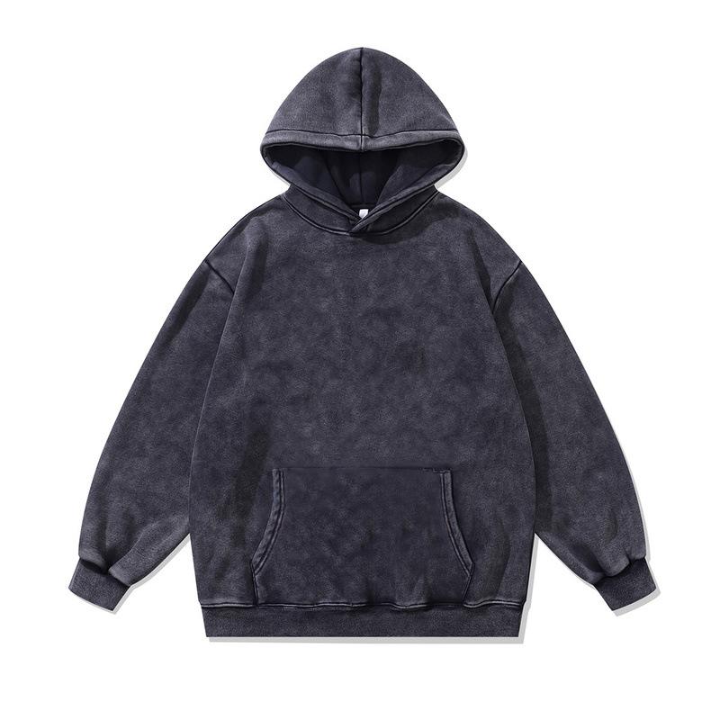 American Retro Skull Print Hoodie Jacket Autumn And Winter Heavy Washed Old Hooded Sweater Men And Women