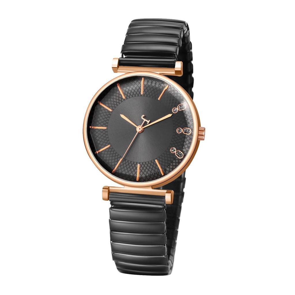 Stainless Steel Elastic Strap Easy To Put On and Take Waterproof Quartz Watch with Analog One Size Fits Minimalist Design Perfect Gift Women's Watch