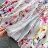 Spring Summer Fashion Vintage Flower Maxi Dress Women's Stand Collar Long Lantern Sleeve Single Breasted Floral Print Belt Slim Boho Dress